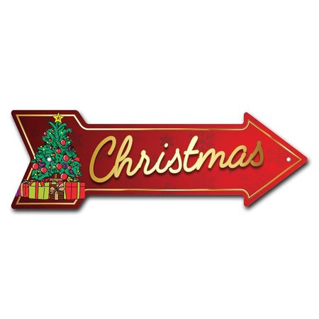 SIGNMISSION Christmas Arrow Sign Funny Home Decor 18in Wide P-ARROW-999915
